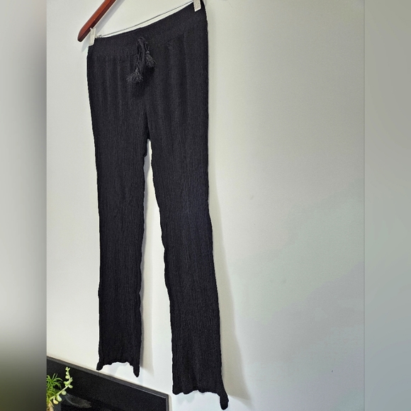 Turquoise Couture Ribbed Wide Leg Pants - Size US XS - Picture 2 of 8